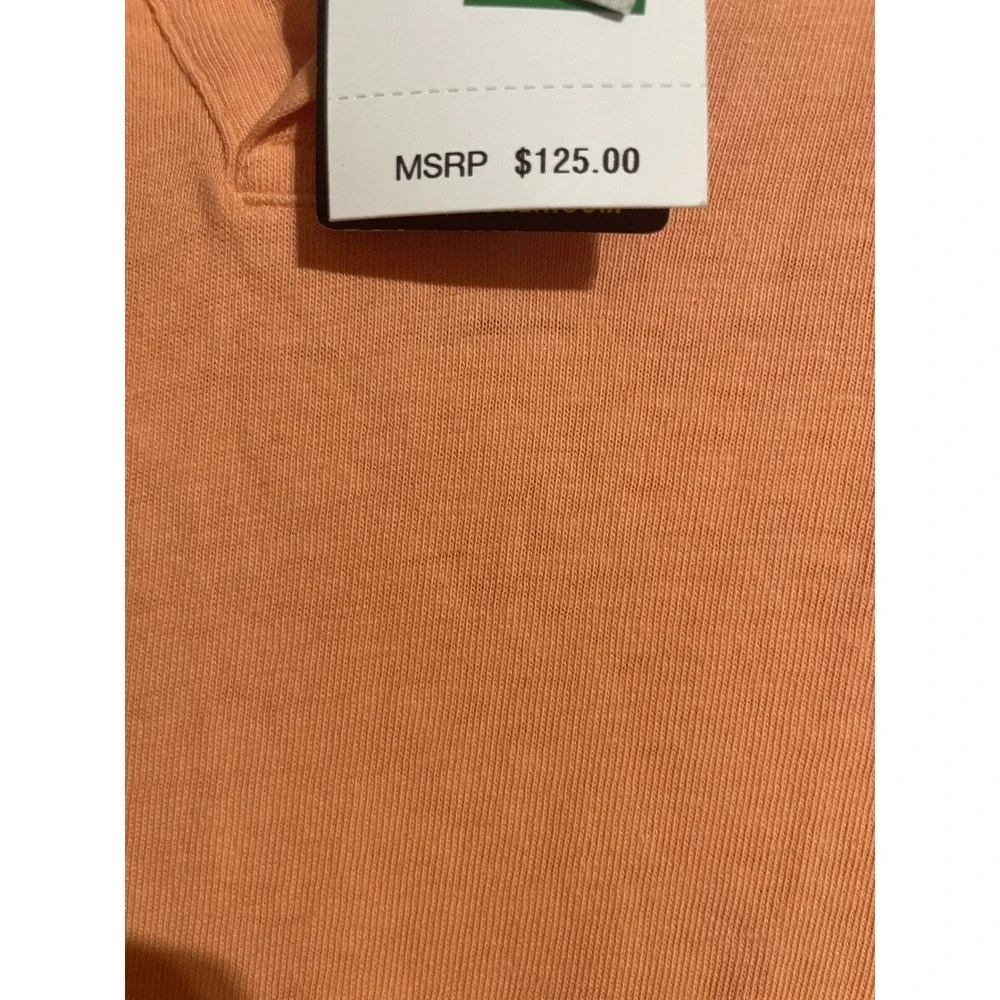 Polo Ralph Lauren Polo Shirt Mens Large Orange NEW Cotton Linen Pocket Pony